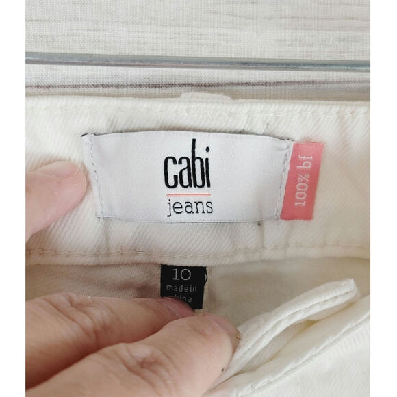 CAbi 100% BF JEANS IN WHITE, SZ 10 - Picture 6 of 13